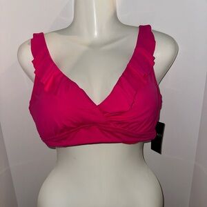 Ralph Lauren Fuchsia Ruffled bathing suit top